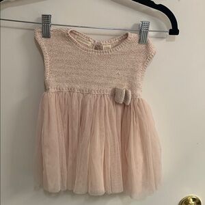 First Impressions Beautiful Pink Knit and Tulle Baby Dress in Sz 18 mos